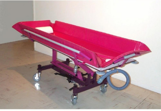 노인 병원 와상 환자 이동식 목욕 침대 샤워카 노인병원 간병용품, 1개