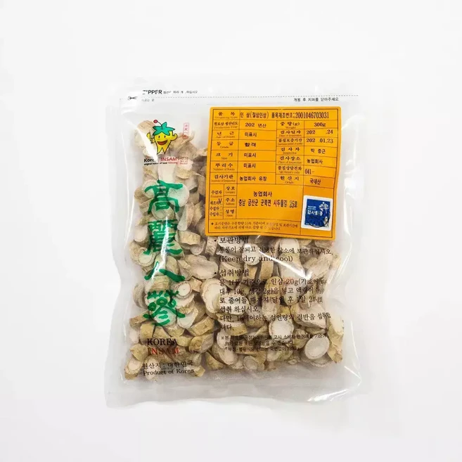 백삼절편 인삼절삼 건삼 말린인삼 백절삼300g, 절편 백삼300g, 슬라이스 백삼, 인삼, 백삼절편,, 1개
