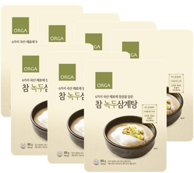 풀무원 참 녹두 삼계탕, 900g, 7개