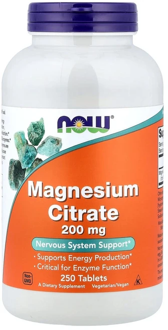 나우푸드 마그네슘 시트레이트 200mg 250정, 1개 - 쿠팡