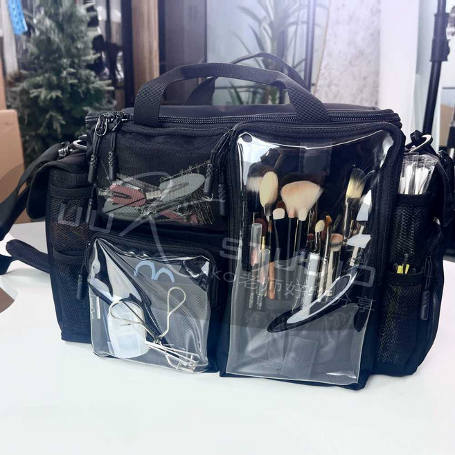 메이크업 현장가방 스타일리스트 미용 파우치 아티스트 스타일리스트 대형 도구, 블랙 파우치 수납가방