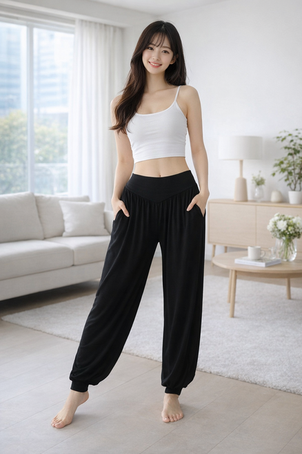 POTTI 하렘 조거팬츠 항아리 모달 요가바지 필라테스 편한 트레이닝 운동복 빅사이즈 L~3XL