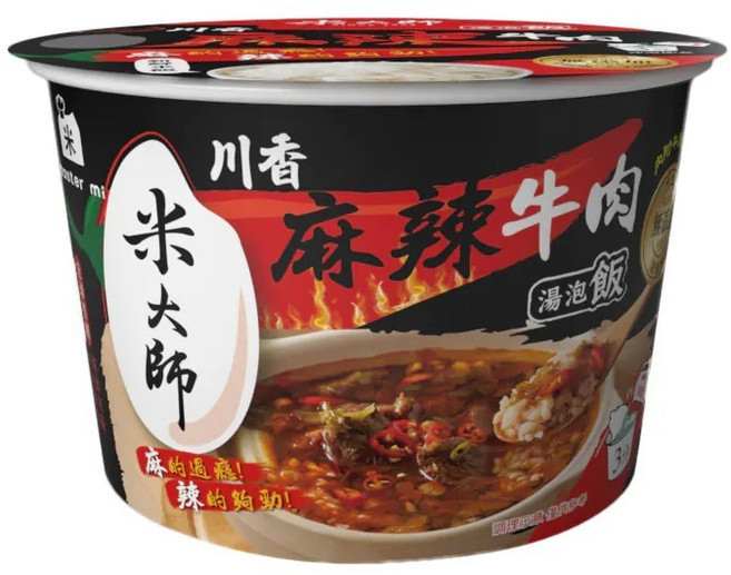 米大師湯泡飯 常溫熟飯 沖泡粥, 1個, 川香麻辣牛肉(改版大碗), 230g
