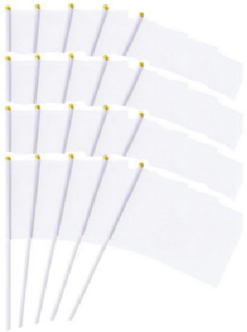 디와이상사 무지 깃발 DIY, 20개, 흰색