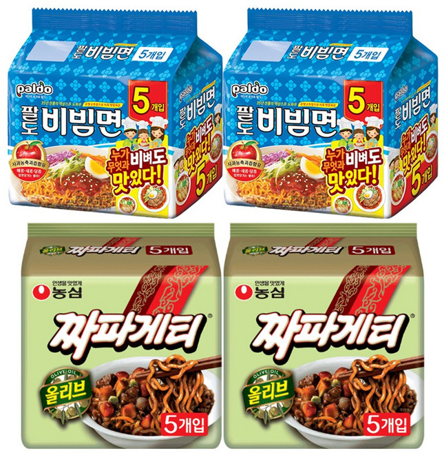 팔도비빔면130g*10개+농심짜파게티 140g*10개, 1개