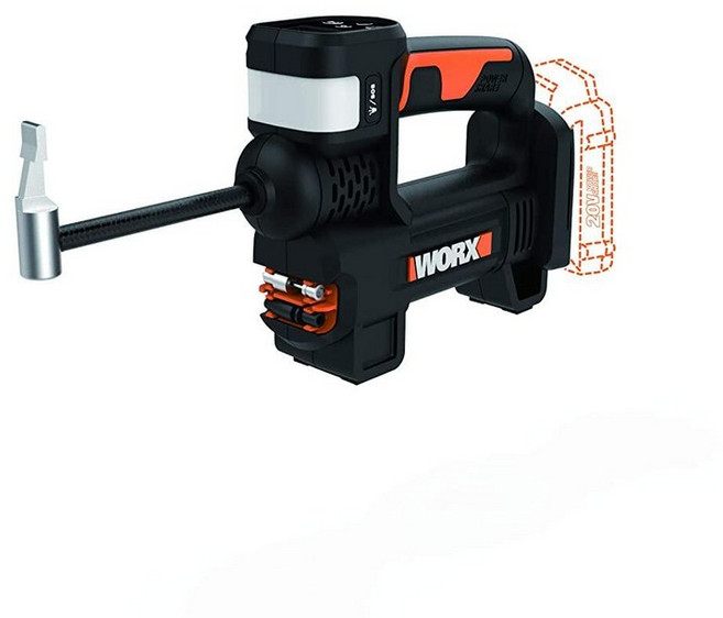 Worx WX092L.9 20V 전력 공유 휴대용 에어 펌프 팽창기 (공구만 해당), 20V 배터리 및 충전기 별도 판매, 1개