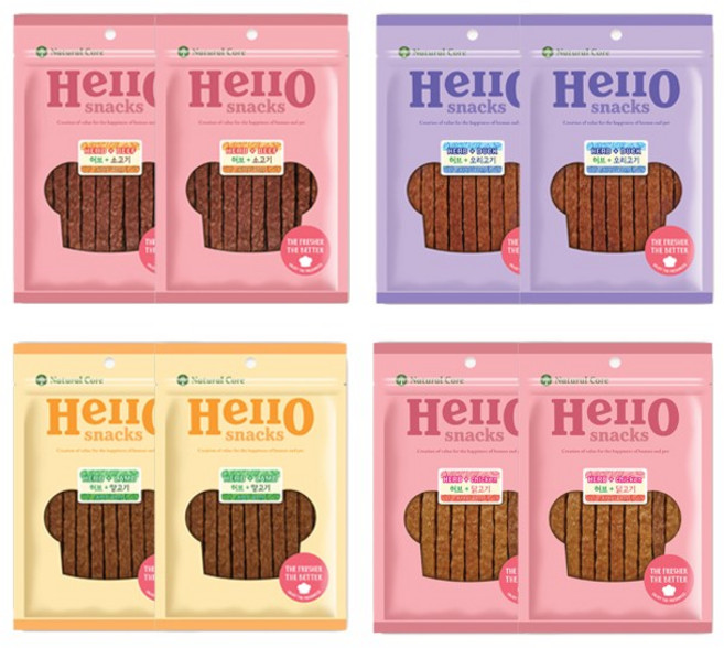 네츄럴코어 헬로허브 혼합 90g 8팩, 8개, (혼합맛(소,닭,오리,양)