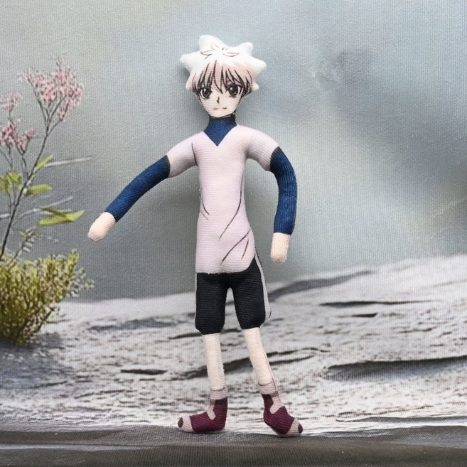 헌터X헌터 포즈 인형 철사 뼈 움직이는 이상한 웃긴 흉물 솜인형 15cm 28cm, 키르아, 1개