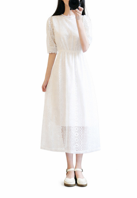 차쿠 봄 가을 여성 원피스 레이스 빅사이즈 원피스