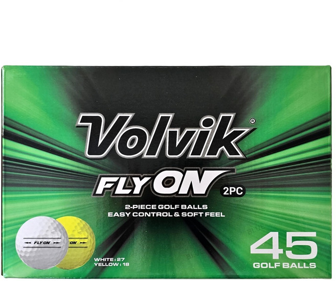볼빅 플라이온 2피스 골프공, 화이트+옐로우, 45개입, 1개
