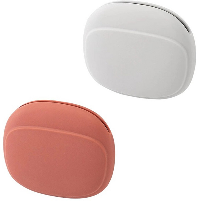 펜타오닉 1+1 유선 이어폰 액세서리 실리콘 케이스 파우치, 화이트/핑크