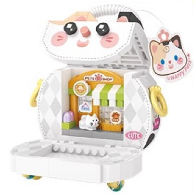 LOZ 나노블럭 미니블럭 스윗백 시리즈, 01. 귀여운 고양이 가방, 1개