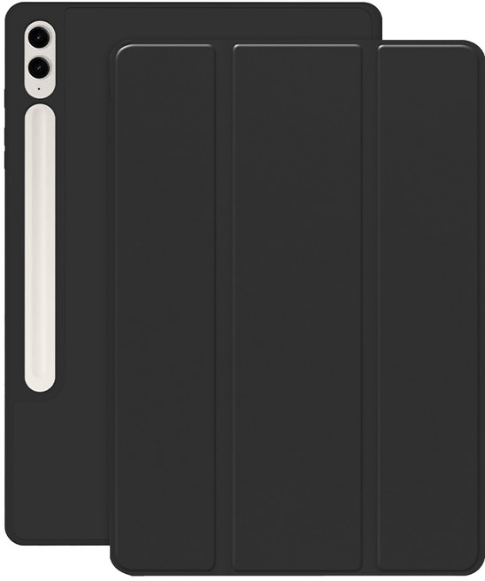 갤럭시탭 S10 플러스 호환 S펜수납 스마트 북커버 케이스, S펜수납 케이스-블랙, 1개