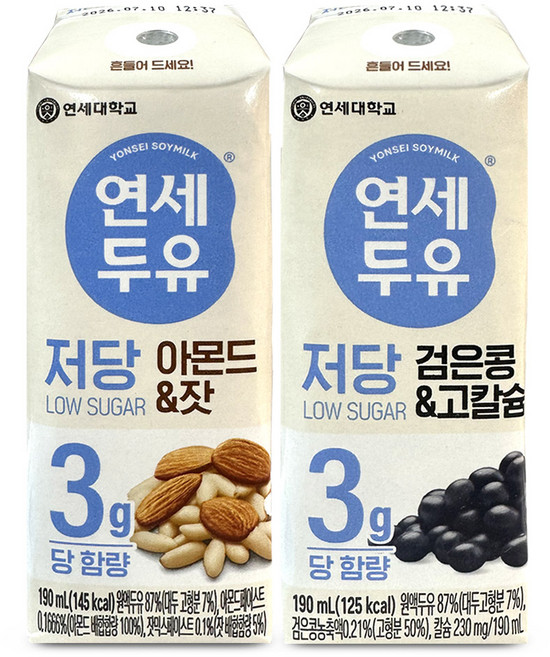 연세 검은콩 고칼슘 아몬드 잣 두유 다이어트 건강, 48개, 190ml