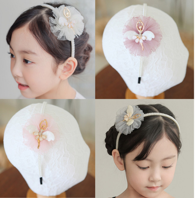 발레리나 헤어밴드(그레이 아이보리 핑크 피치 인디핑크)