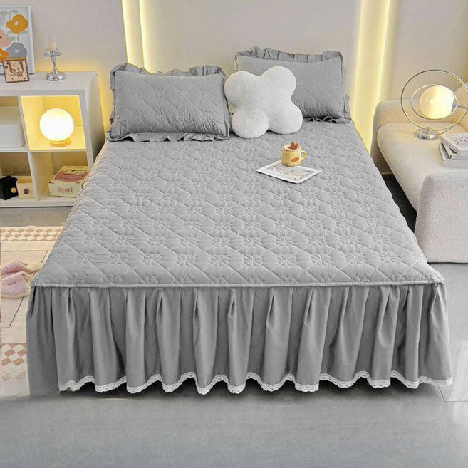 부드럽다 스커트 침대 패드 고정밴드형