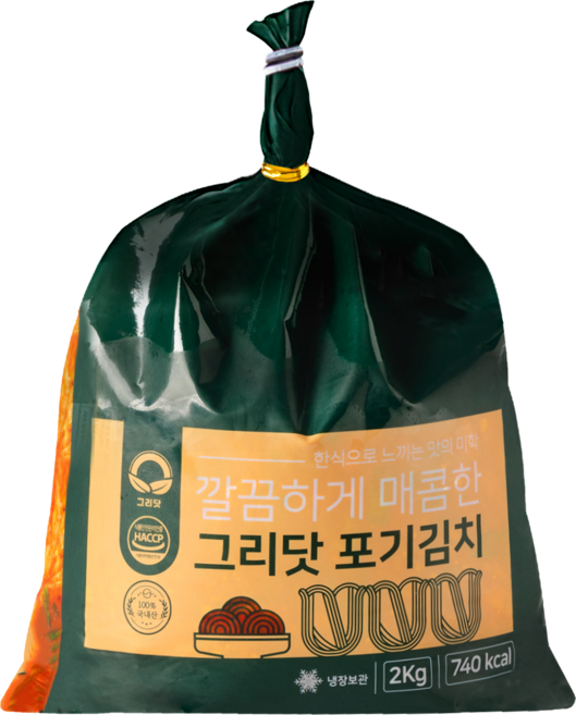 그리닷 국내산 포기김치 2kg, 1개