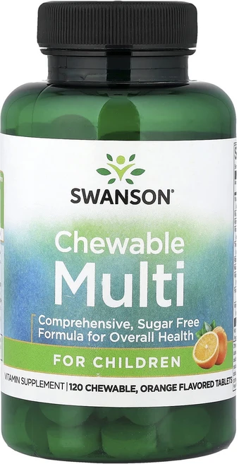 스완슨 키즈 츄어블 멀티 오렌지 맛 120, 6개, 120정 - 쿠팡