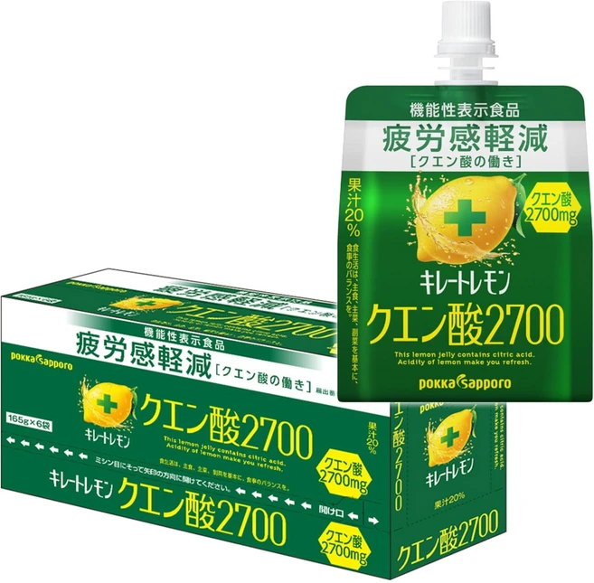 포카 삿포로 킬레이트 레몬 구연산 2700 젤리 165g 30개, 6개 - 쿠팡