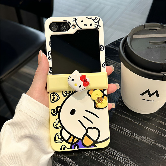 갤럭시z플립7 z플립3 z플립4 z플립5 z플립6 힌지보호 투명 실리콘 애니메이션 귀여운 고양이 핸드폰케이스