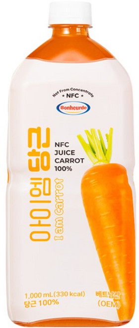 100% NFC 착즙 보넬드 아이엠 당근 주스 즙, 1L, 1개