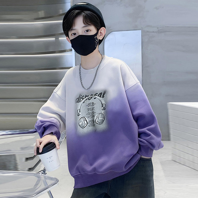 그라데이션 헤드셋 오버핏 맨투맨 초등학생 봄옷