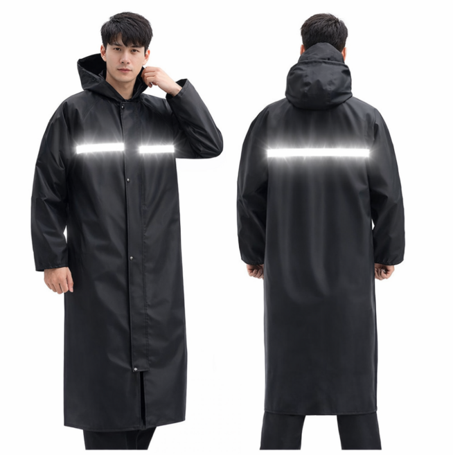 이츠릴리캄 두꺼운 우비 남녀공용 반사띠 레인코트