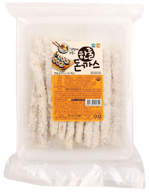 한줄돈까스 750G(30Gx25입)(주)소디프B&F, 750g, 1개