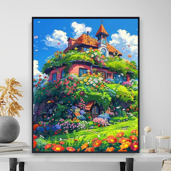 샤이닝포인츠 선물급 힐링 컬러라인 DIY 유화그리기 세트, 1개, 그린