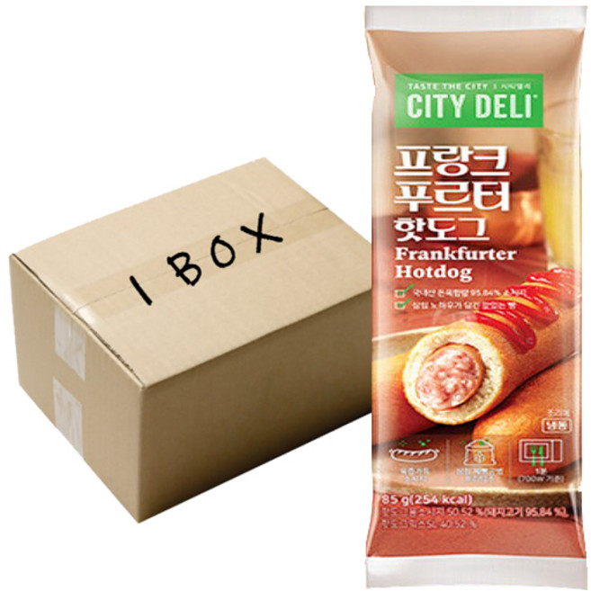 삼립 시티델리 프랑크푸르터 핫도그 85g x 40개 / 간식 소시지 냉동핫도그