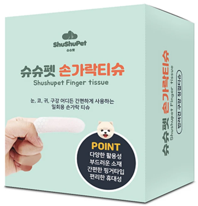 슈슈펫 반려동물 위생 손가락 티슈, 100개입, 1개 - 쿠팡
