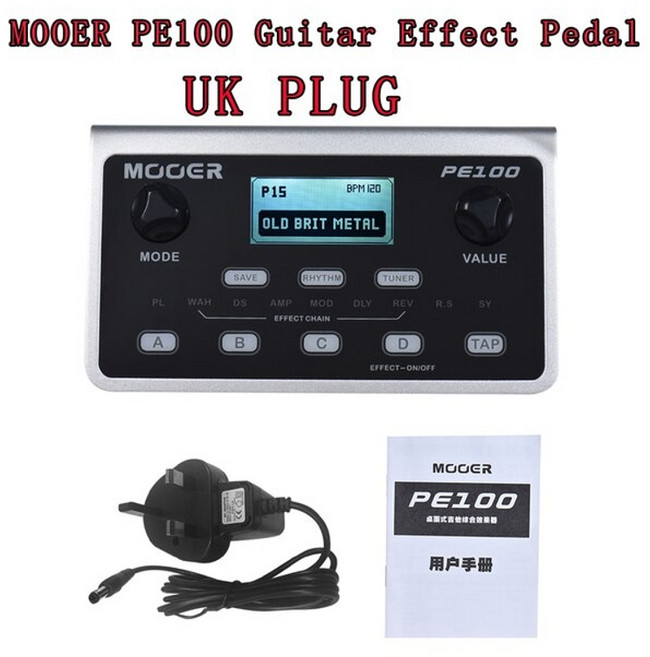 루프스테이션 무어 멀티 이펙트 페달 음악 악기 루프 스테이션 일렉트릭 기타 멀티 이펙트 ge100 pe100 mch1 앙상블 킹 신디사이저, 무어 pe100 영국 플러그1, 1개