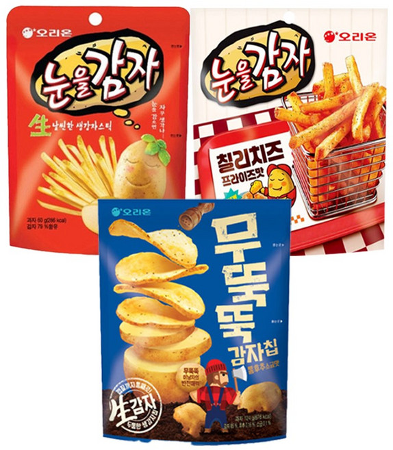 오리온 눈을감자 페퍼솔트 56g+눈을감자 칠리치즈 56g+무뚝뚝 통후추 60g 4개씩 (총 12개), 56g