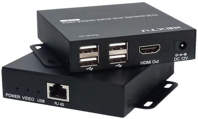 넥스트 NEXT-7104KVM EX KVM 100M HDMI 거리연장기(RX TX), 1세트