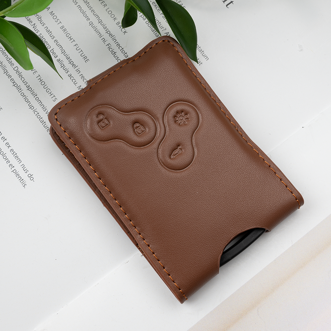 블룸오아시스 르노 삼성 호환 천연 소 가죽 스마트 키 케이스 키홀더 키링, 카멜, 04_4버튼_카드(BO-L27)