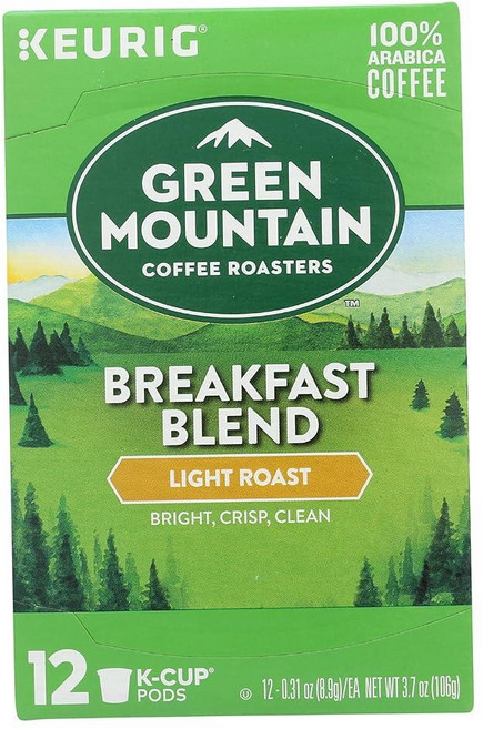 Green Mountain Coffee Keurig 1인용 K-컵 포드 브렉퍼스트 블렌드 라이트 로스트 커피 12개입, Green Mountain Coffee Keurig 1, 12, 1