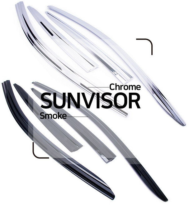 케이모터스 현대 아이오닉 시리즈 아이오닉5 크롬 스모그 썬바이저 빗물받이 썬바이져, 크롬썬바이저, 현대 아이오닉 (4P) 16.01~Now