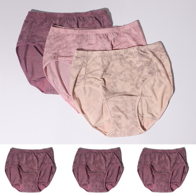 국산 인견 플라워 꽃나염 요실금팬티 3P