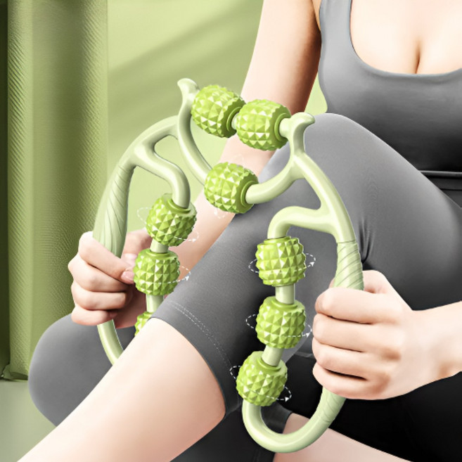 [붓기탈출] 바이닉스 아큐바 바디 마사지 롤러 피로해소 라인관리 셀프괄사, 에네제틱 그린, 1개