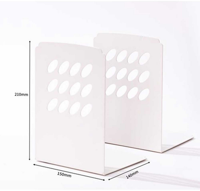 고루담 인테리어 소품 책 지지대 L형 철제 북앤드 2p, 화이트