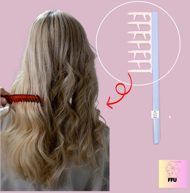 프프유 파마머리빗 웨이브 풀리지않는빗, 프프유빠마빗파스텔소라, 1개