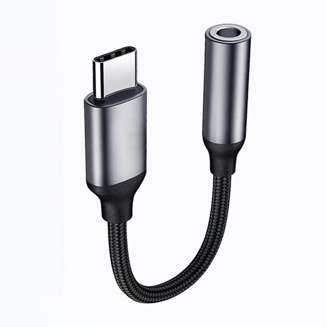 Type-C 轉 3.5mm 音源轉接線 DAC數位解碼, 1個, 數字版 鐵灰色[盒裝], 鐵灰色, 13cm