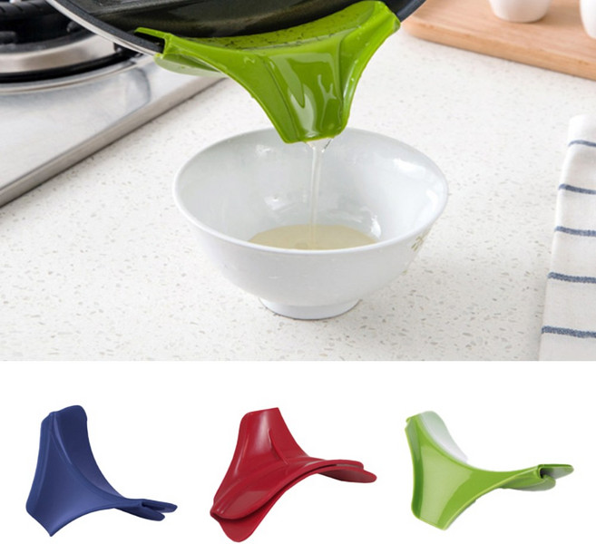 냄비 실리콘 국물 따르개 흘림 방지 깔대기 mun*5581fG, 1실리콘따르개-레드, 1개