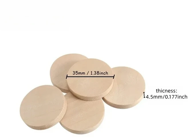 10개 1.5cm 5cm 나무 조각 원형 동전 천연 미완성 디스크 공예용 빈 토큰, 01 10pcs, 01 35mm