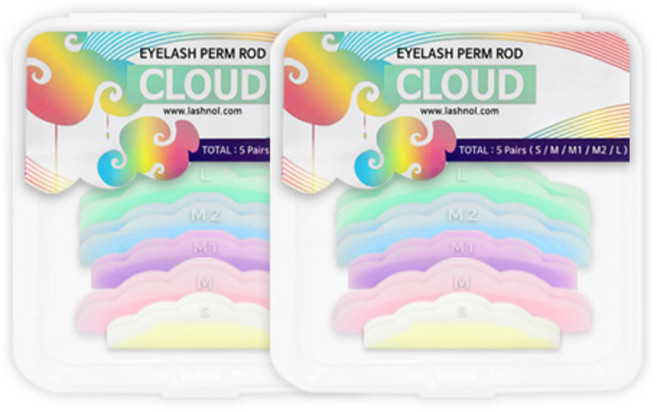 속눈썹펌 롯드 1+1 래쉬 리프팅 클라우드 왕관 바짝 컬 래쉬놀 재료 5쌍 l 케이스포함, 1개