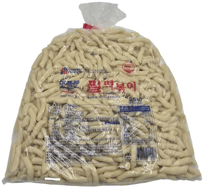 [낱개] 맛플랜 비비푸드 밀 떡볶이 떡 (소) 3.5kg, 1개