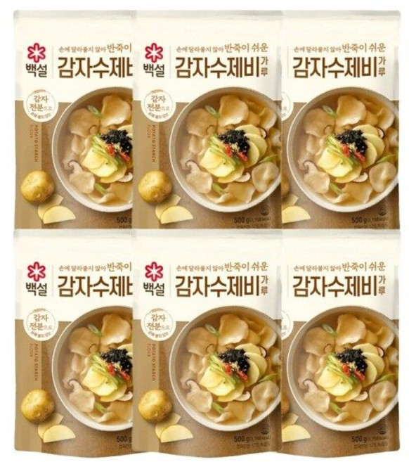 CJ 백설 감자수제비가루 500g x6개 -