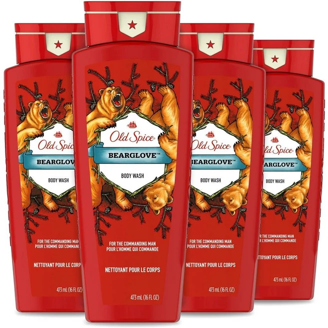 Old Spice 올드스파이스 와일드 컬렉션 멘 바디 워시 베어글로브, 4개, 473ml - 쿠팡