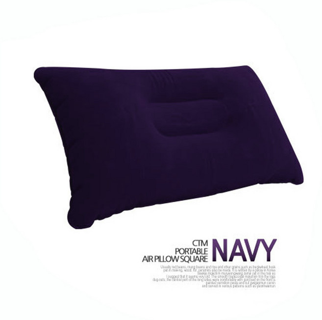 CTM 에어 베개 여행용 경량 목 배개 캠핑 차박 사각에어베개, 네이비, 1개