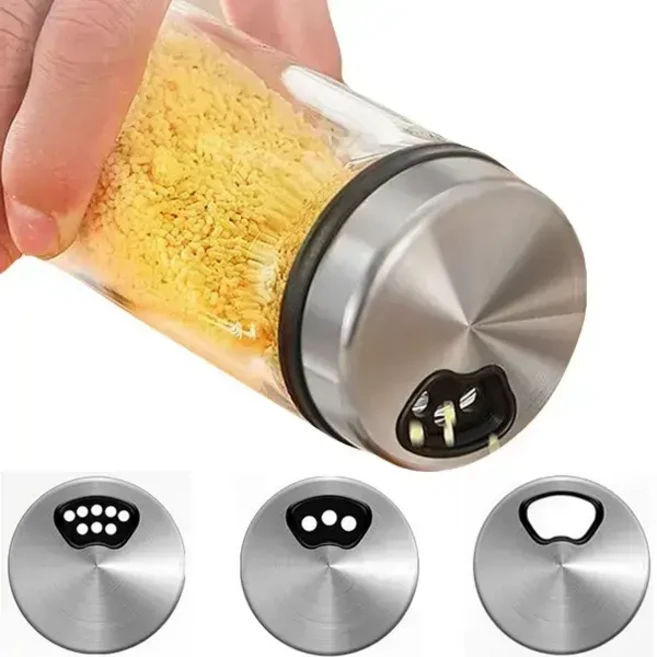 1+1 3단 내열 유리 양념병 양념통 세트, 2개, 300ML